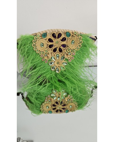 Bolso Pequeño Plumas Verde