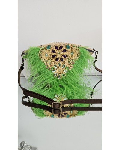 Bolso Pequeño Plumas Verde