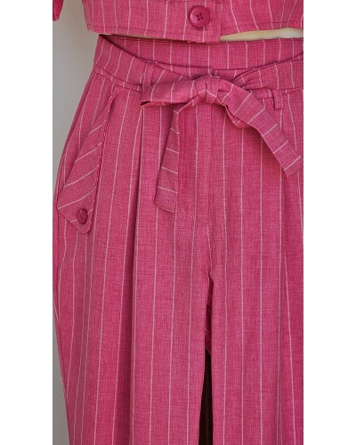 Pantalón Raya Diplomática Fucsia